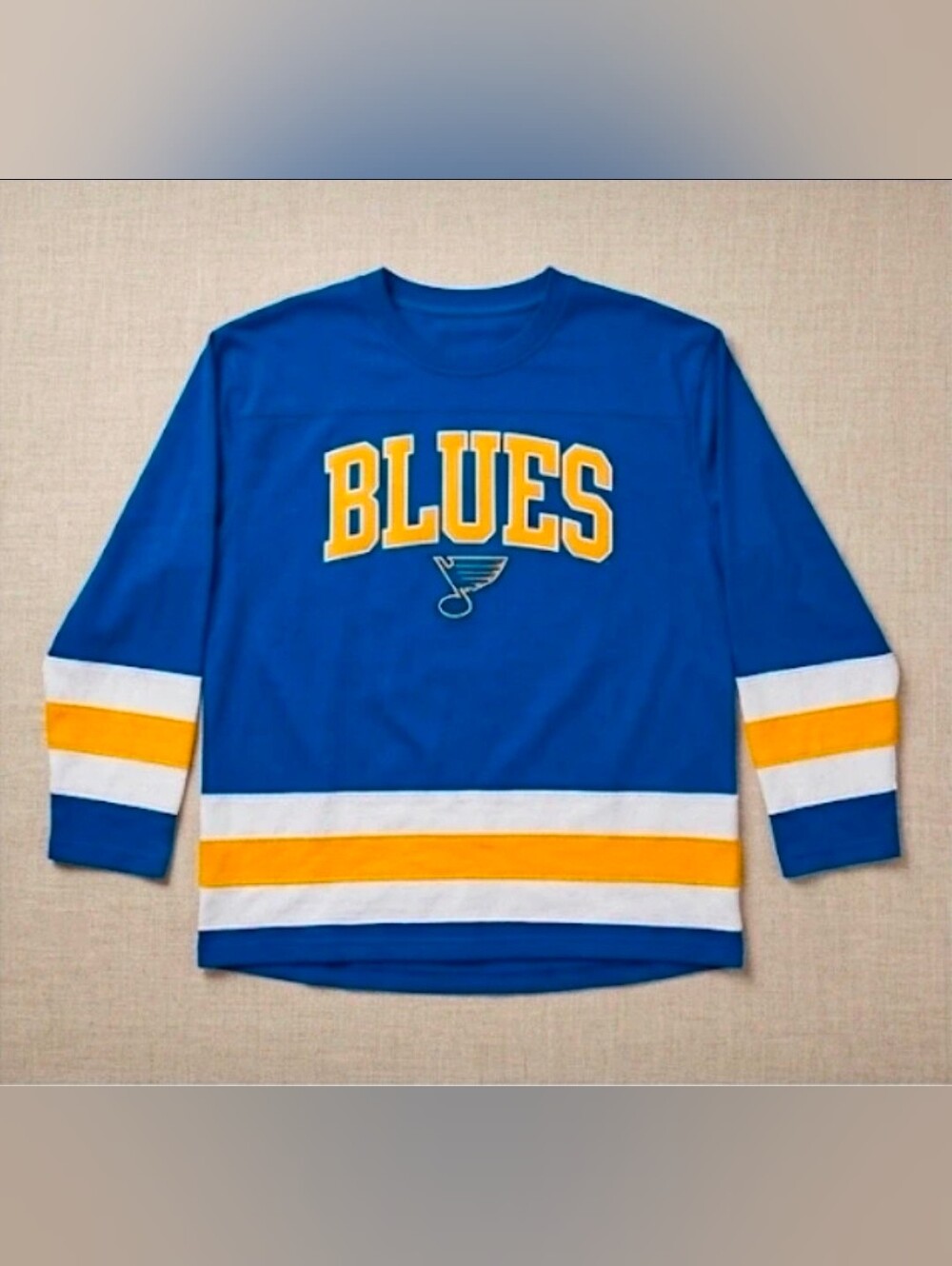 Vintage St. Louis Blues Long Sleeve Hockey-Style Jersey - Size XL